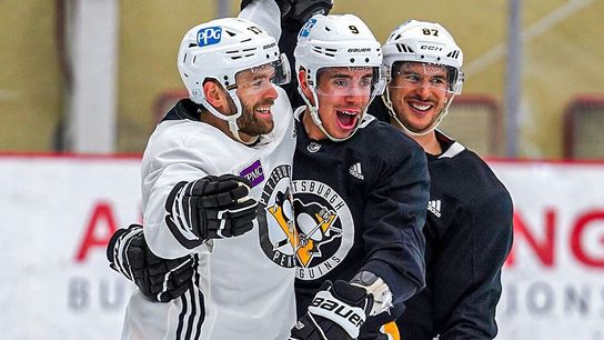 Practice report: Penguins keep mood light entering holiday break taken in Cranberry, Pa. (Penguins)